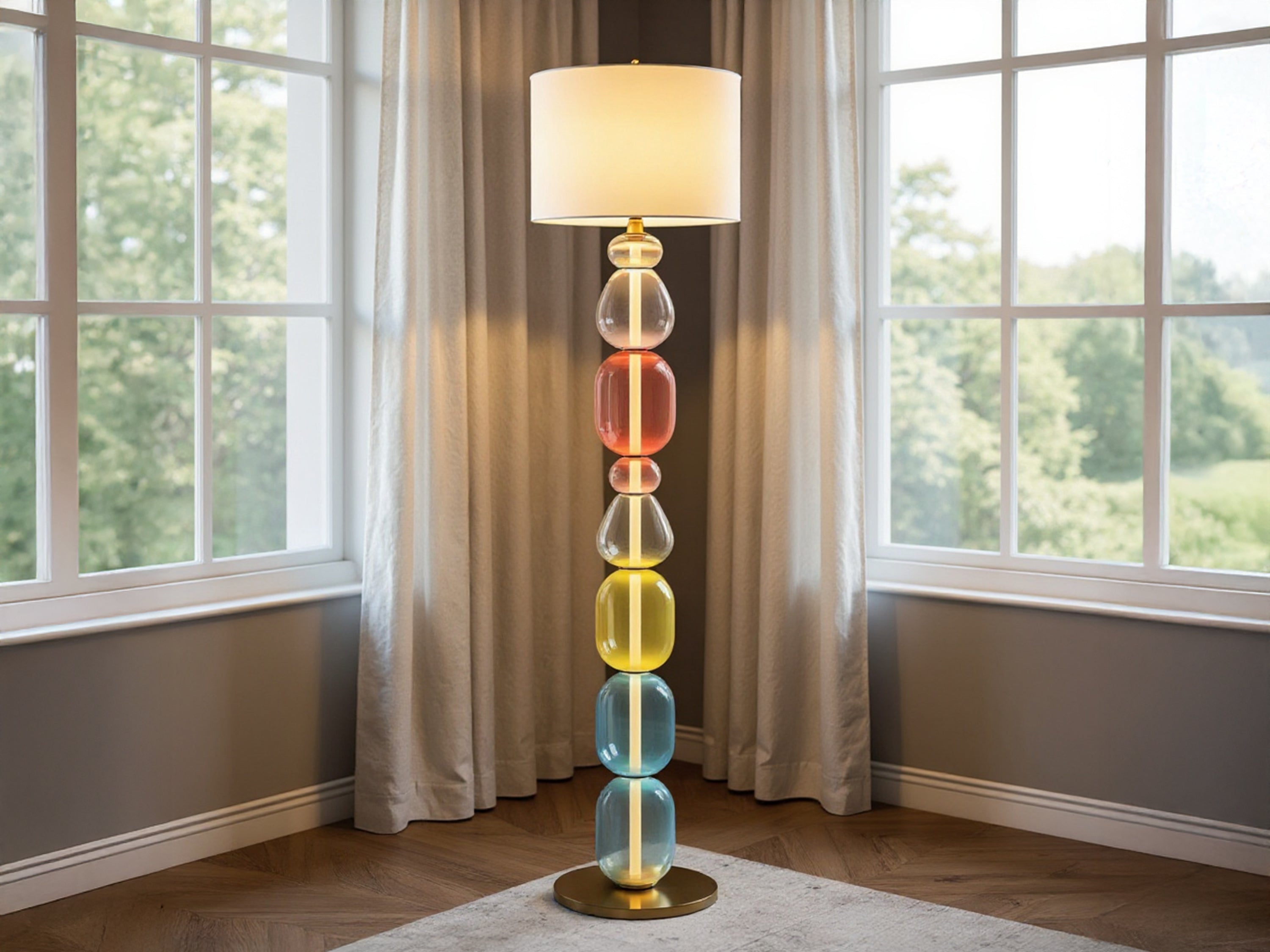 Handcrafted Modern Glass Floor Lamp
